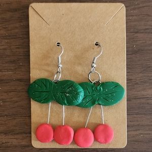 Free w/ Purchase Clay Cherry Hook Earrings 🍒